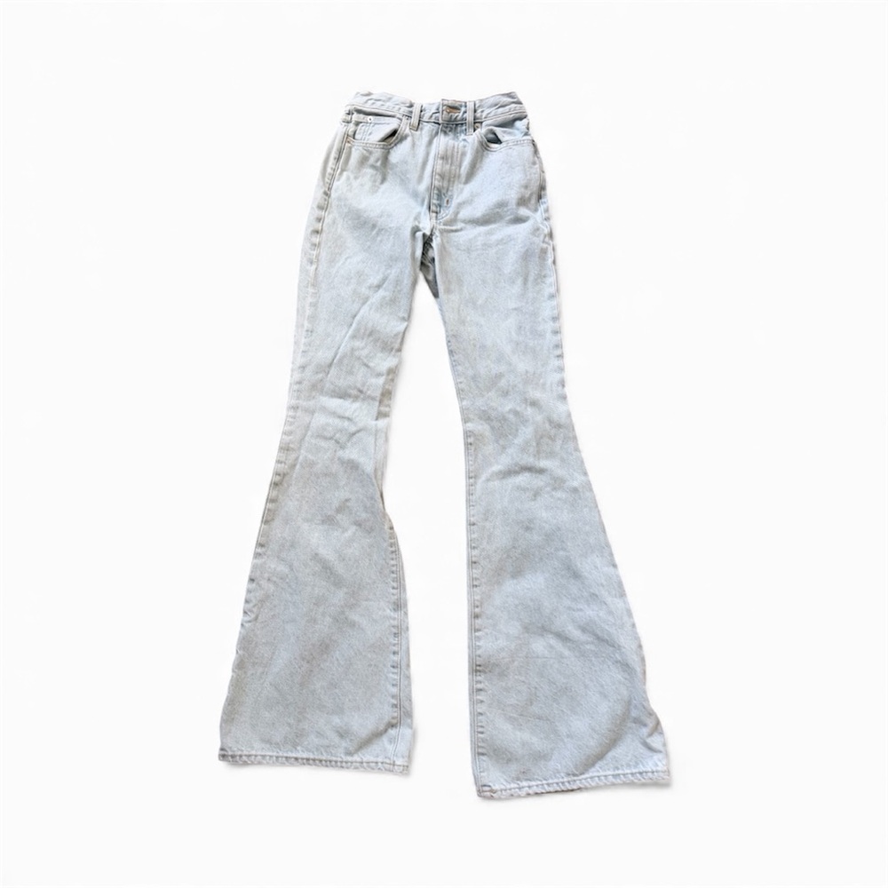 SLVRLAKE Indiana Super High Waist Flare Jeans size 24 Light Wash - Picture 2 of 9